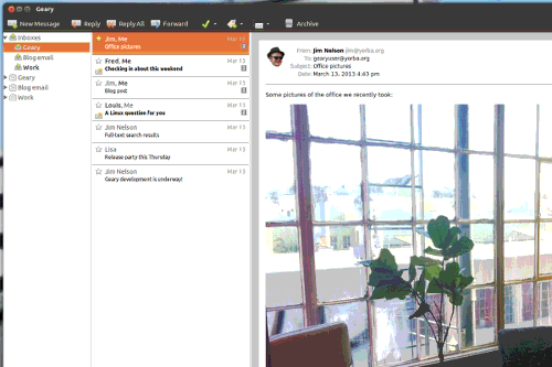 Geary email client