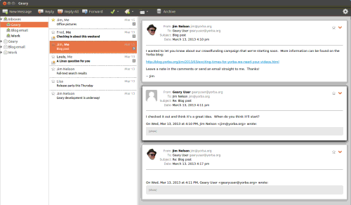 Geary email client