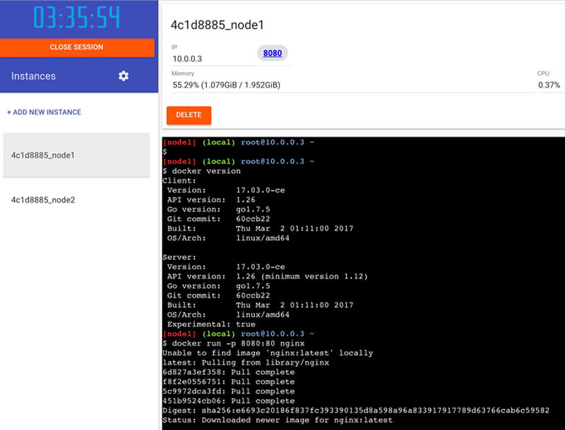 docker expose ses ports TCP